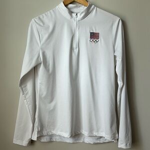 Nike Team US lightweight quarter zip, white, medium